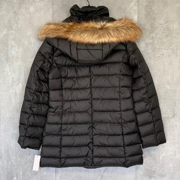 MARC NEW YORK Black Eleanor Mock Neck Full-Zip Faux-Fur Hooded Quilted Jacket - Picture 3 of 13